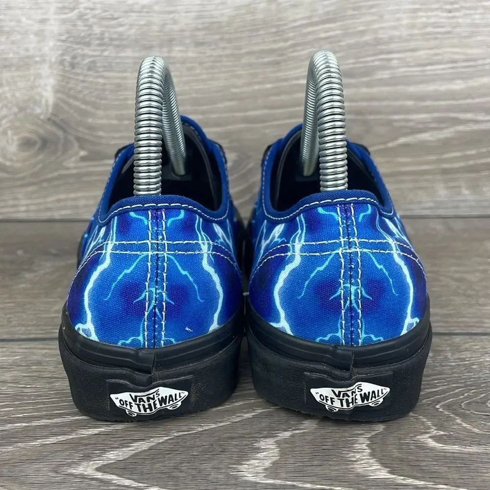 Vans Authentic Lightning Blue Black Canvas Women’s Sz 7 Low Top Lace Up Sneakers